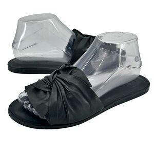 1. State Women's Chevonn Black Leather Sandals Open Toe Casual Slide On | 7.5